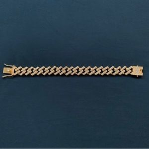 14k Gold Plated Cuban Link Iced Bracelet 13mm *Brand New*